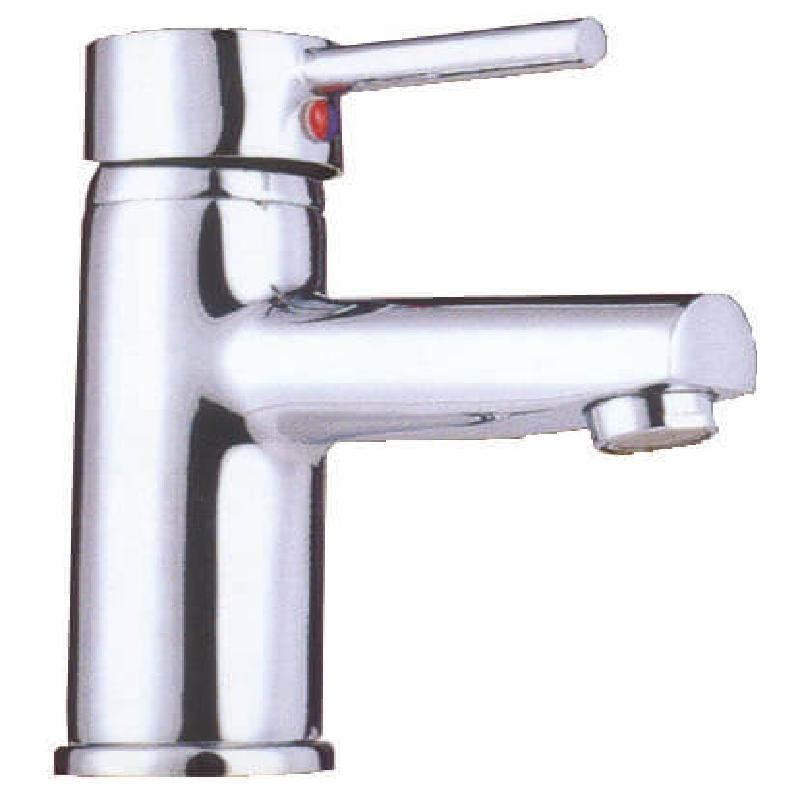 Miscelatore Birillio monocomando per lavabo cromato con piletta e saltello