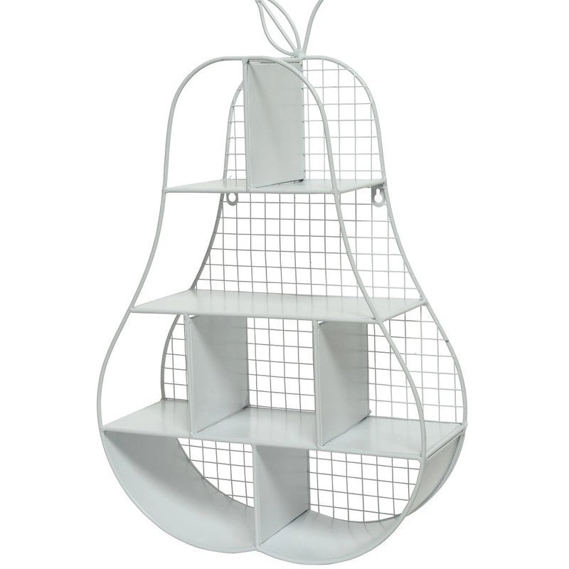 Libreria decorativa in metallo a forma di pera bianca 40 × 15 × H65 cm
