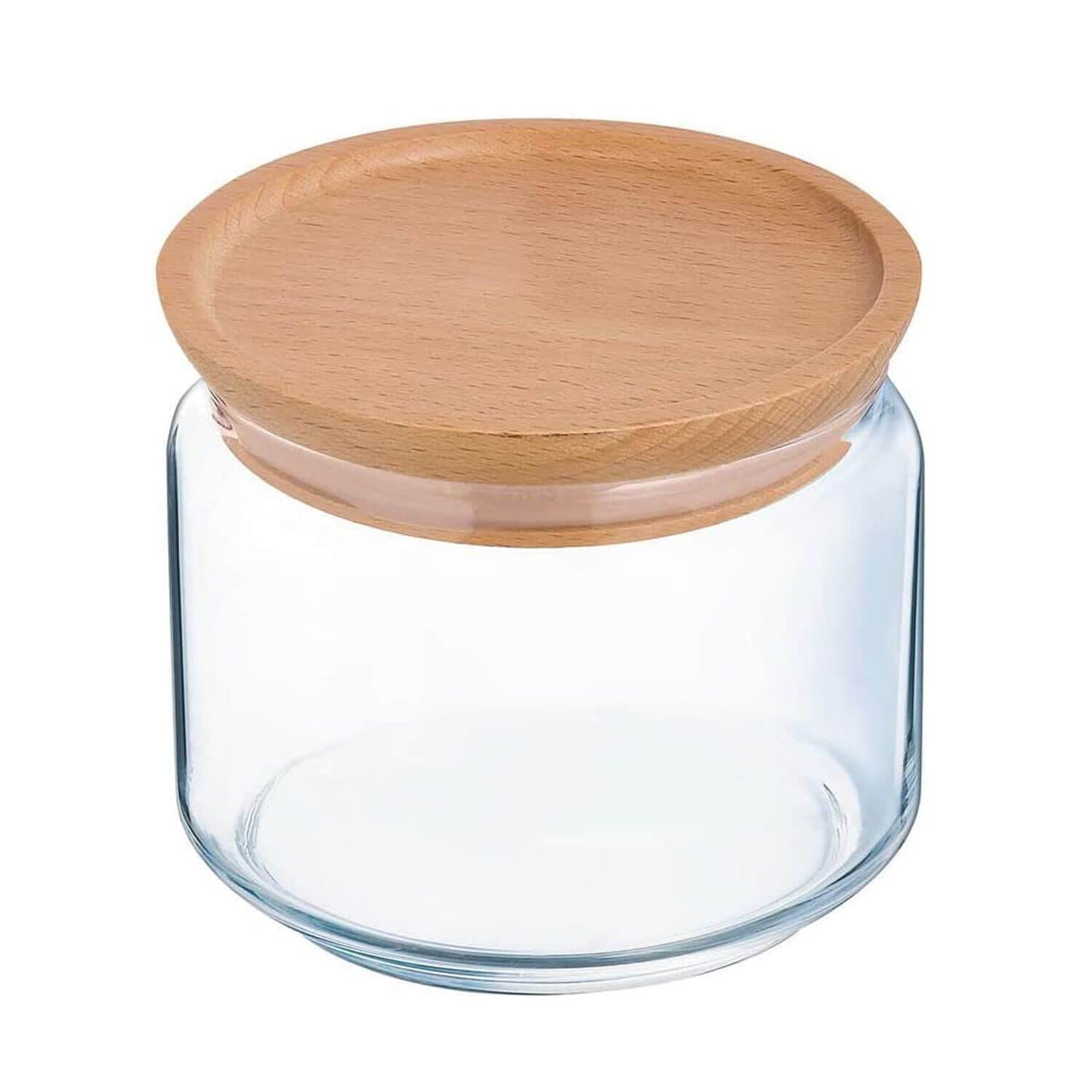 Tarro de cristal con tapón de bambú 500g.
