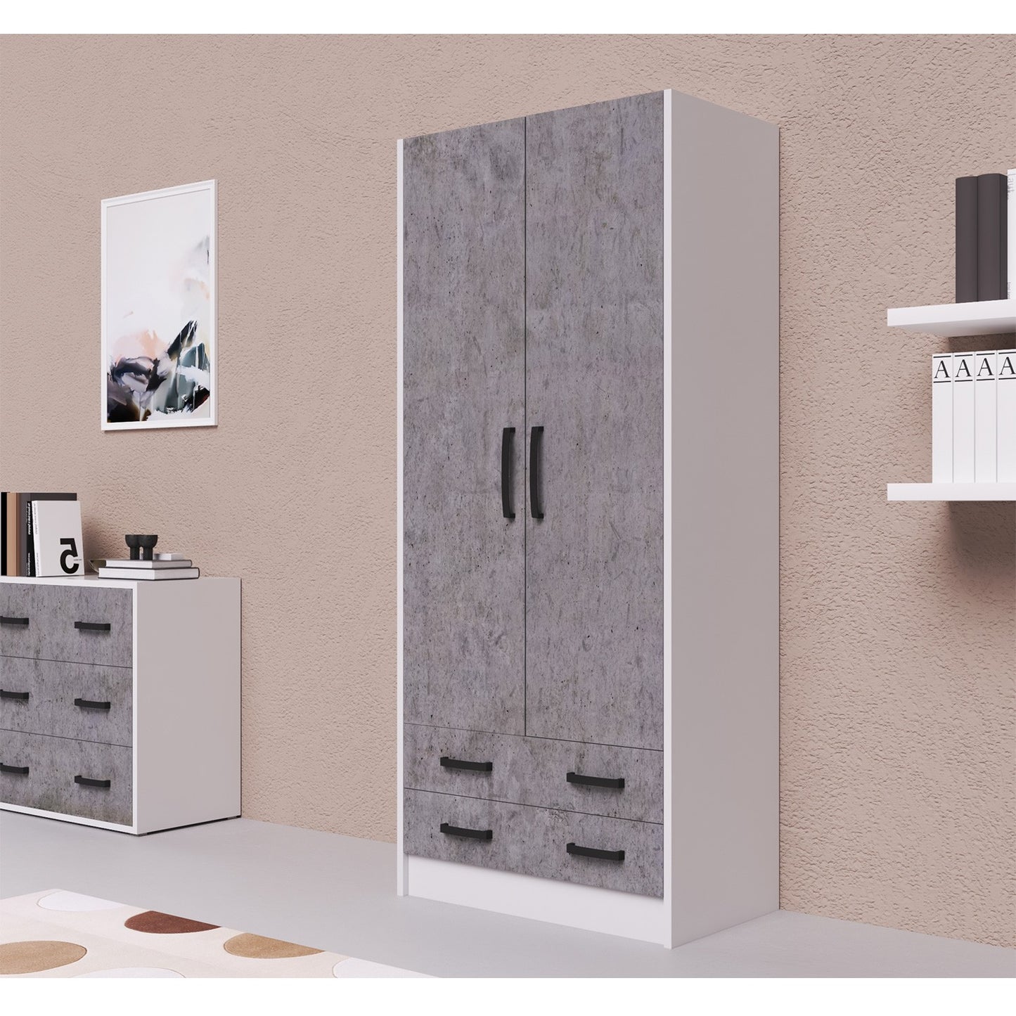2 -door wardrobe with drawers H.210 - spacious and functional