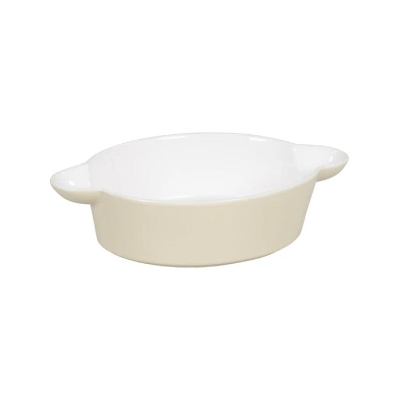 Bandeja de horno ovalada basic crema 26x15x6 cm de cerámica