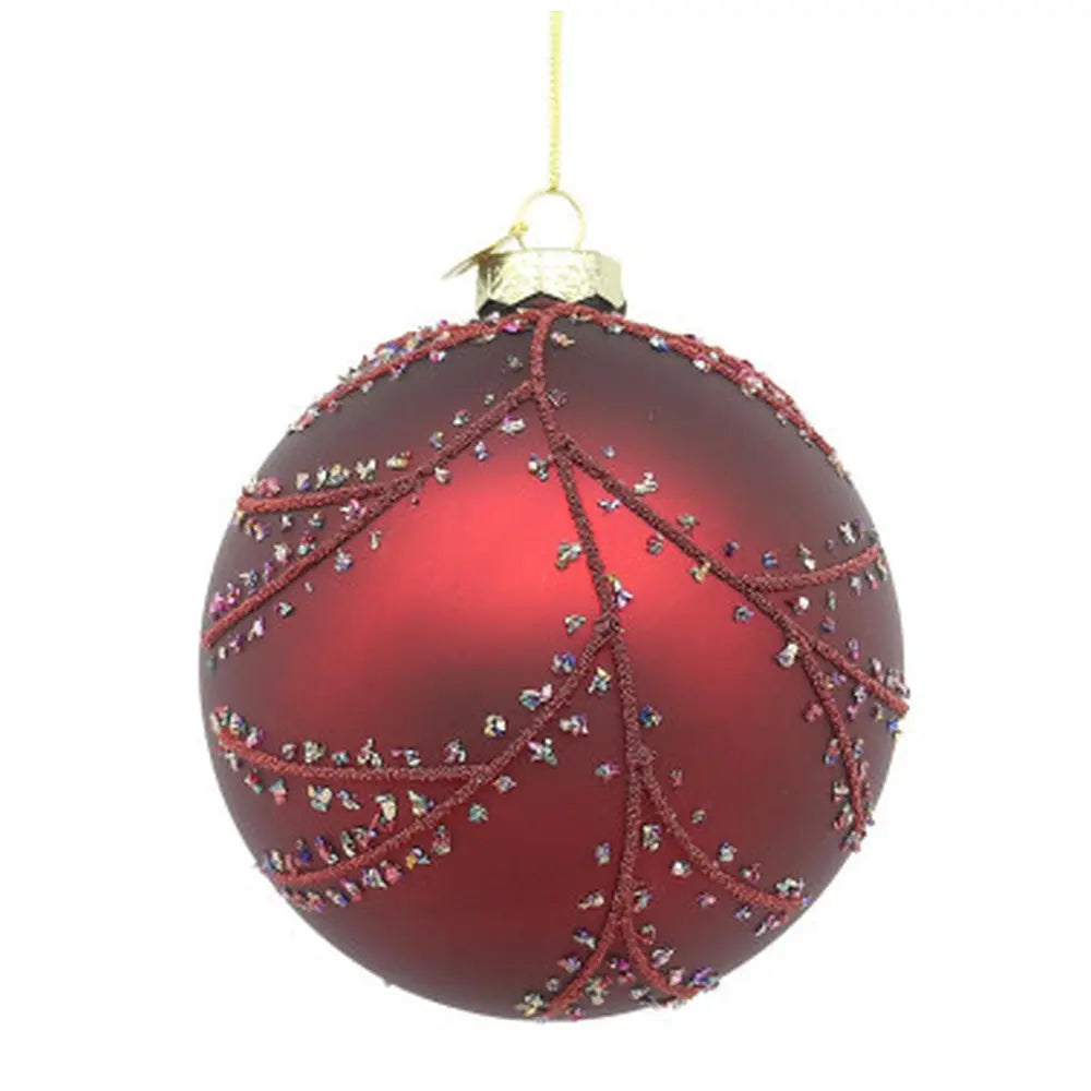 Sfera decorativa Branches in vetro rosso Ø8 cm