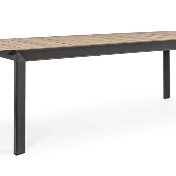 Belmar extendable table in wood effect aluminum cm220-340x100x75h