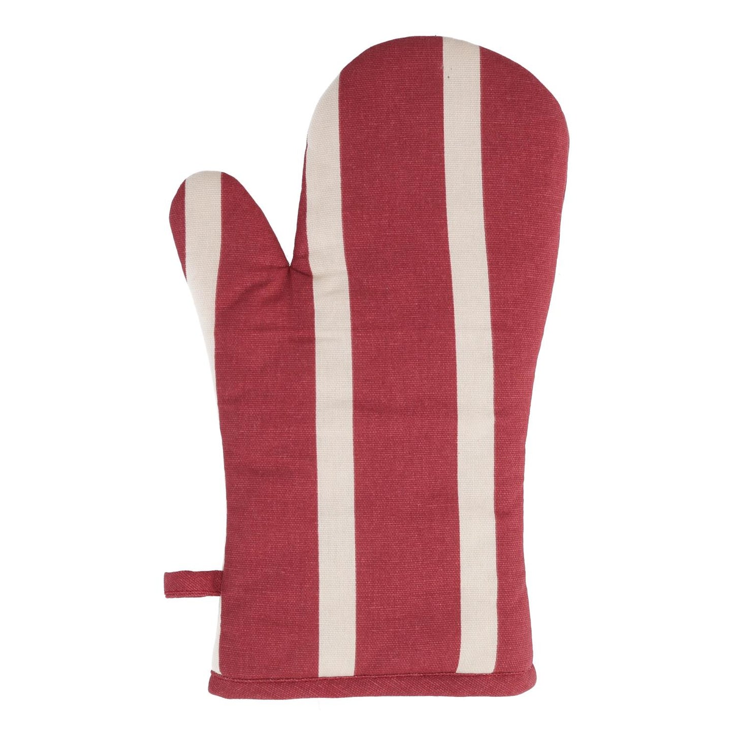 Guanto da cucina pop righe bordeaux crema cm 18x32