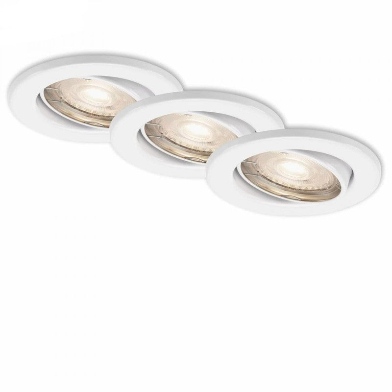 Juego de 3 focos empotrables Sten orientables GU10 Ø 8,6 cm blanco