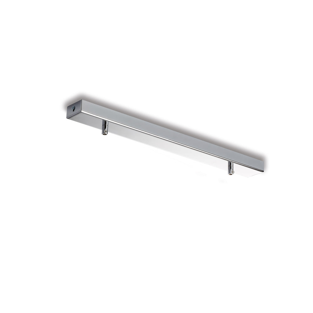 Rosone rettangolare multicavo in ferro cromo con 2 fori H.3 - L.50 x 5