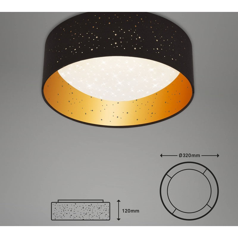 Maila LED ceiling light 32.5 cm 12w 1200lm black gold
