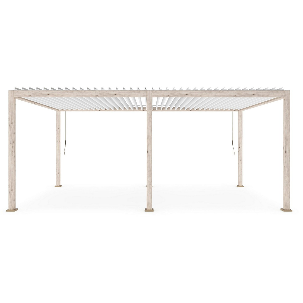 Ocean Pergola 3,6x6m in weißem Aluminium/Naturholz