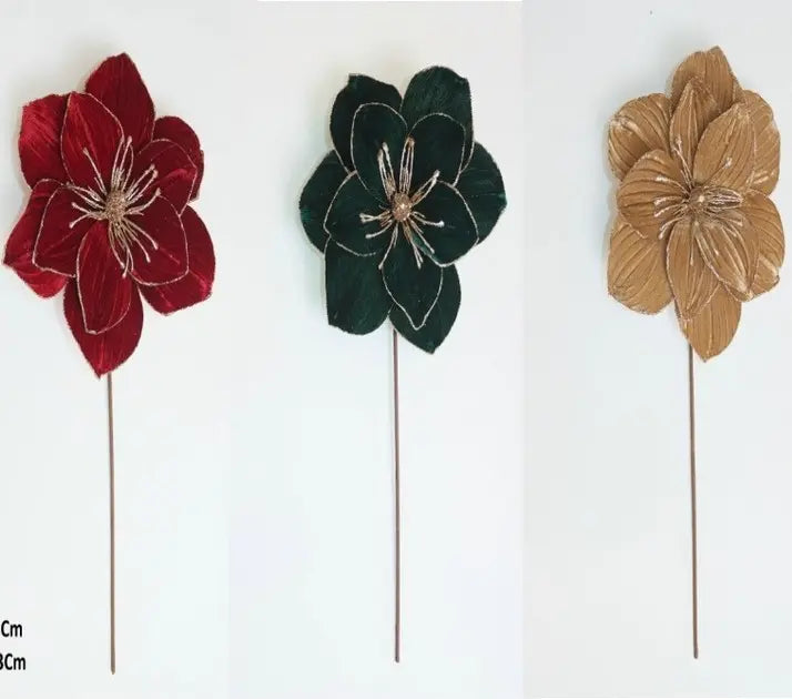 Fiore decorativo Emerald Burgundy Ø23 × H45 cm – 1 pezzo assortito