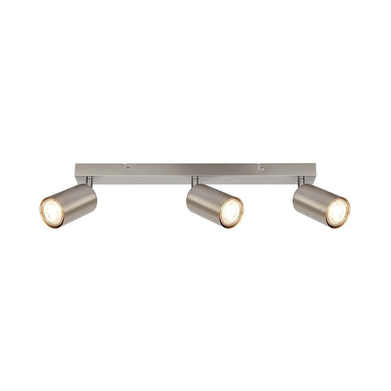 Bar with 3 adjustable satin nickel spotlights 44 x 5.5 x 15.5 cm