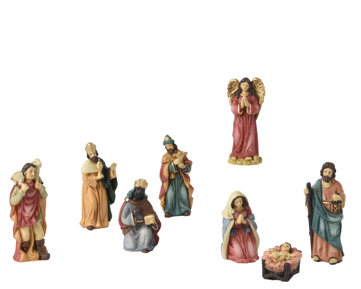 Poliresina Nativity set 8 pcs h. 9 cm