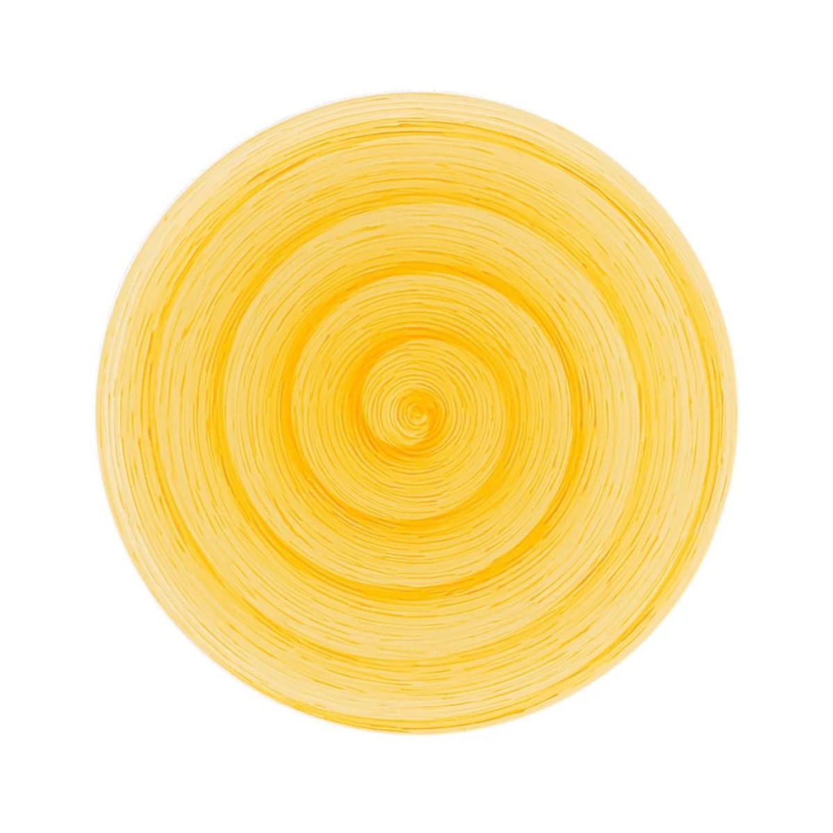 Plato llano Memento Table amarillo de cerámica pintada a mano Ø 27,5 cm