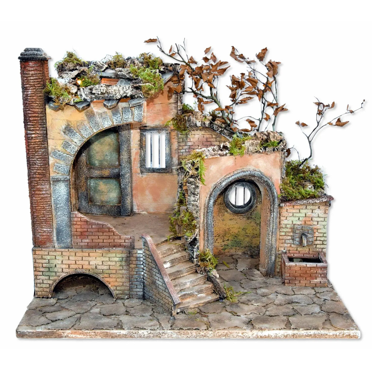 Capanna per presepe con luce e fontana funzionante 67 × 41,5 × H55 cm