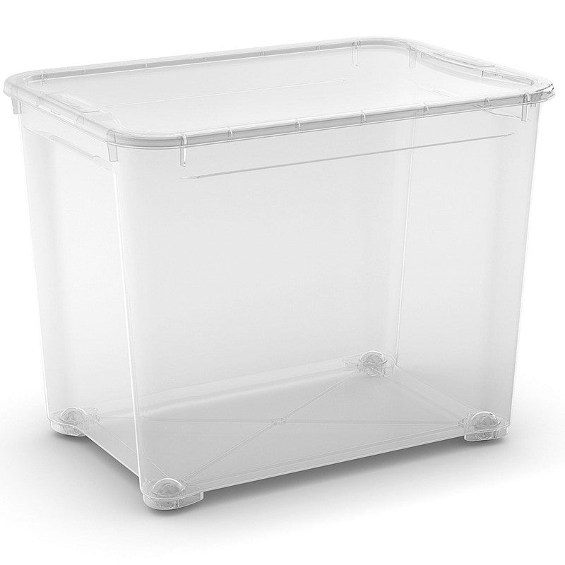 Contenedor caja transparente XL con ruedas 55,5x39x42,5 cm h