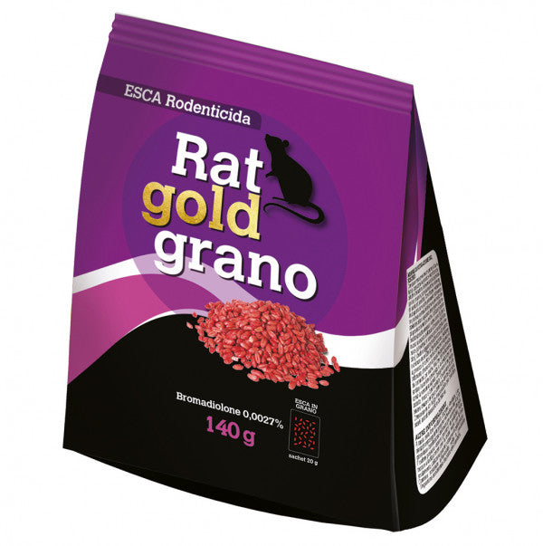 Rat Gold rodenticida en trigo 140g x 20 sobres