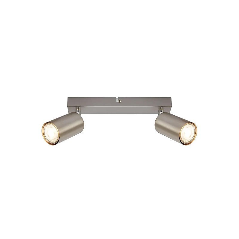 Adjustable ceiling spotlight 2xGU10 satin nickel 15.5 x 5.5 x 25.5 cm