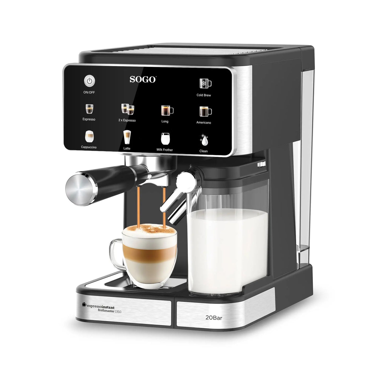 Espressomaschine mit Milchaufschäumer 1350 W 20 bar