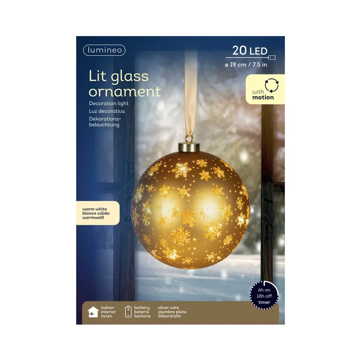 Sfera natalizia oro con LED Ø19 cm