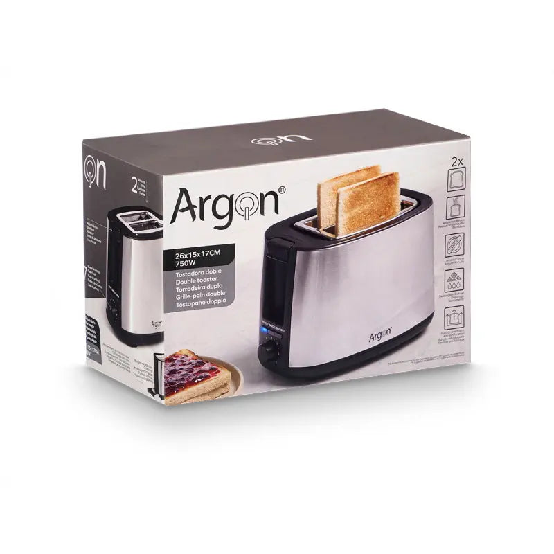Tostadora doble en acero negro mate 750w