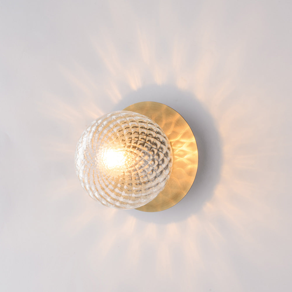 Applique in ferro bronzato spazzolato 1 luce H.17 - L.17 - P.16