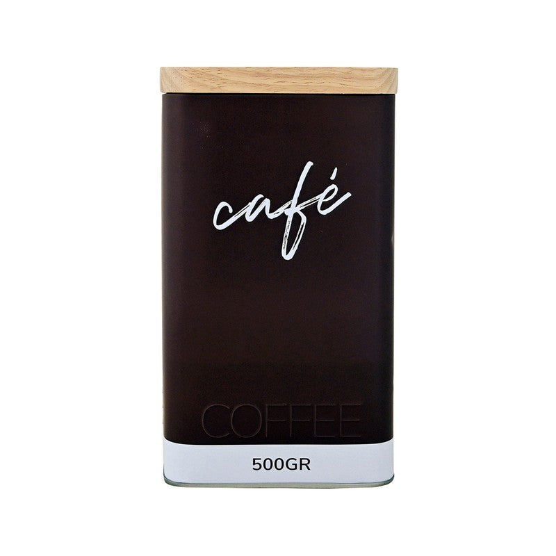 Brown/bamboo coffee container 500 gr