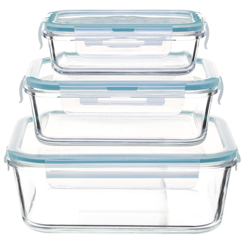 Set aus 3 Glasbehältern mit Deckel