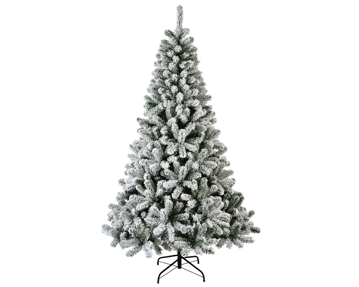 Green and white snowy pine h.180 cm