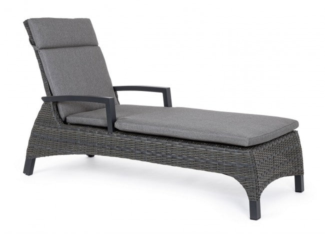 Sun Lounger with Britton Anthracite Cushions 205 cm