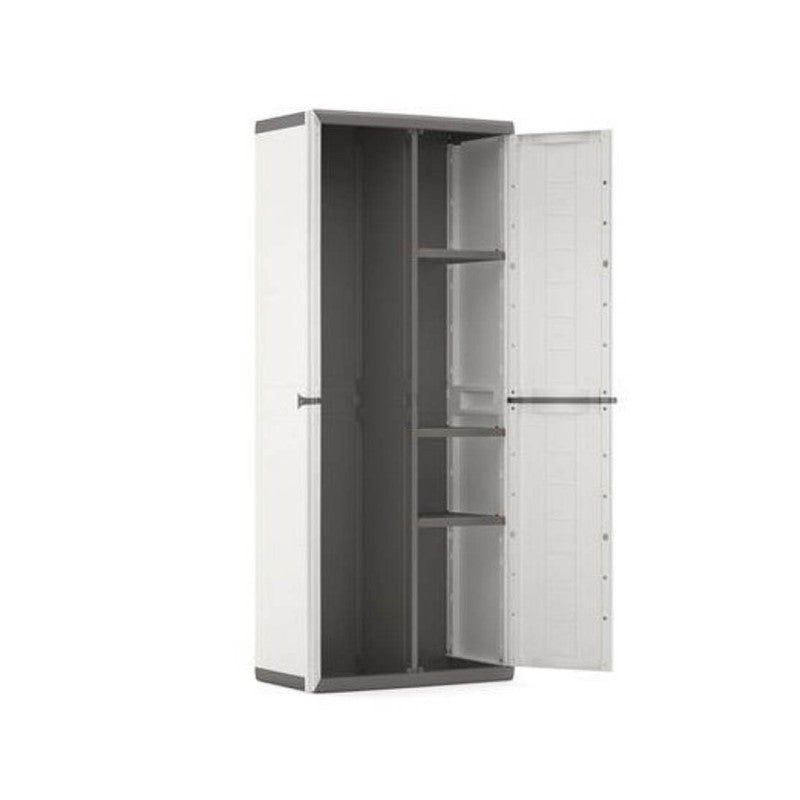 JOLLY Broom Cabinet White/Grey 68 x 39 x H166 cm