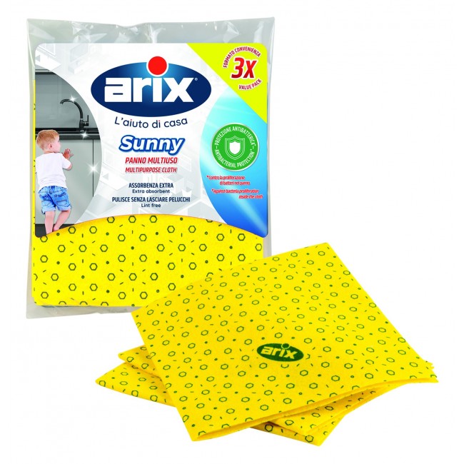 Arix Sunny paño multiusos amarillo 3 piezas