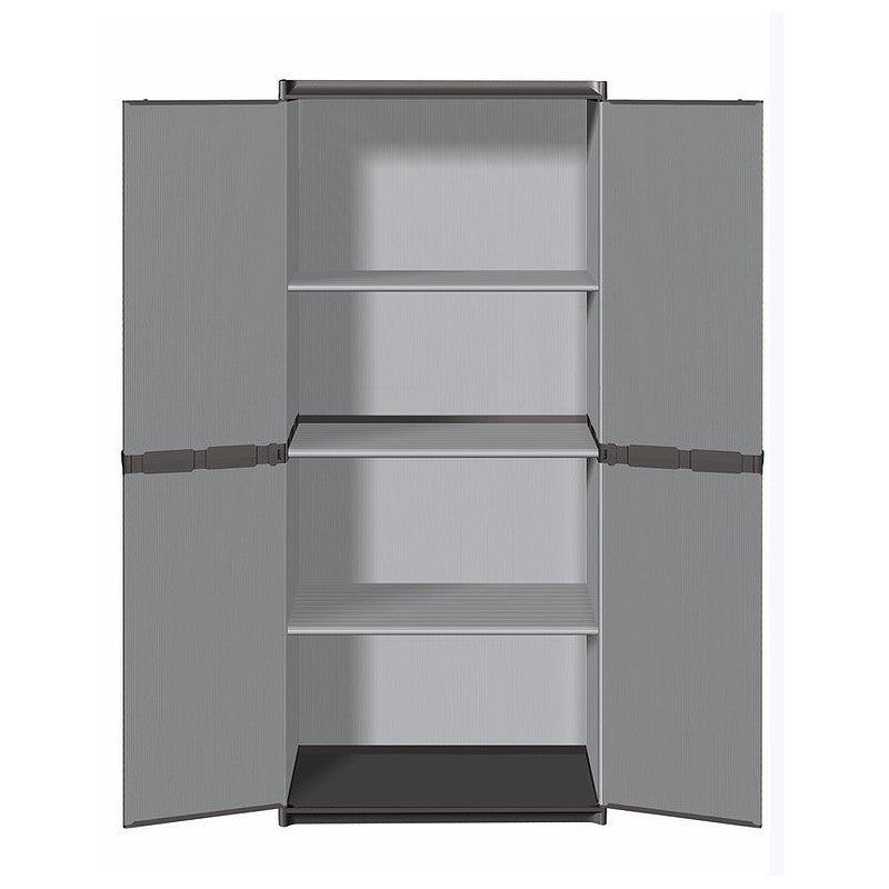 Resin Cabinet with 4 Shelves and 2 Doors, 68 x 39.5 x H168 cm