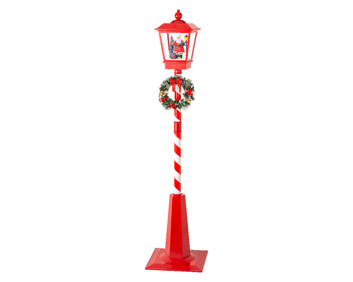 Red and white LED lantern h. 180cm