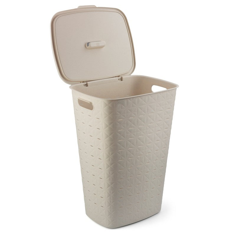 Curver Cesto para la ropa Softex crema 56l cm 42x31,6x60 h