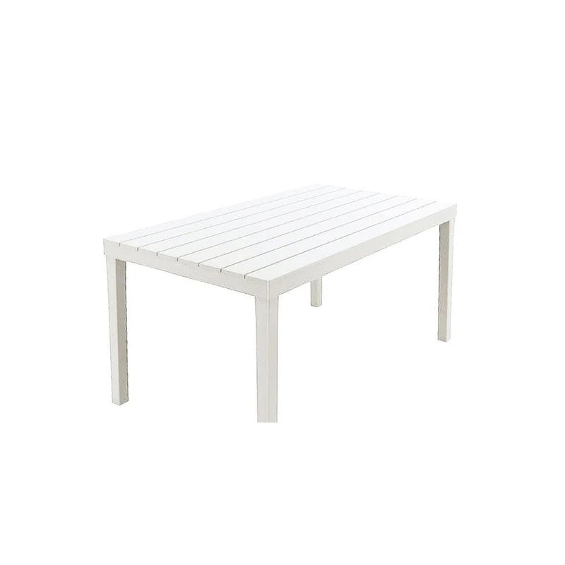 Tavolo Sumatra in resina bianco cm 138x80x72h