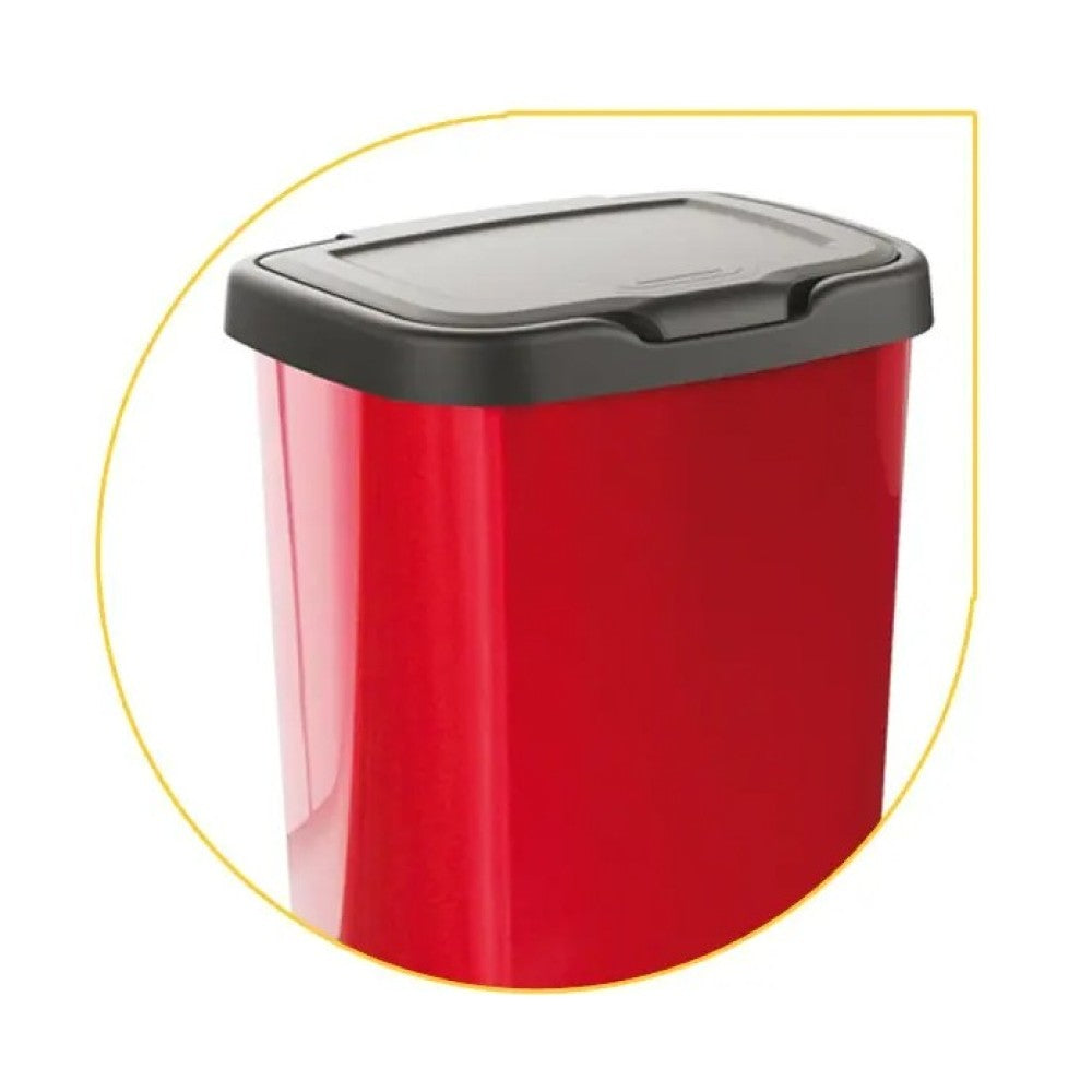 Cubo de basura Jive rojo L20 cm 33,2 × 25,2 × 45,8