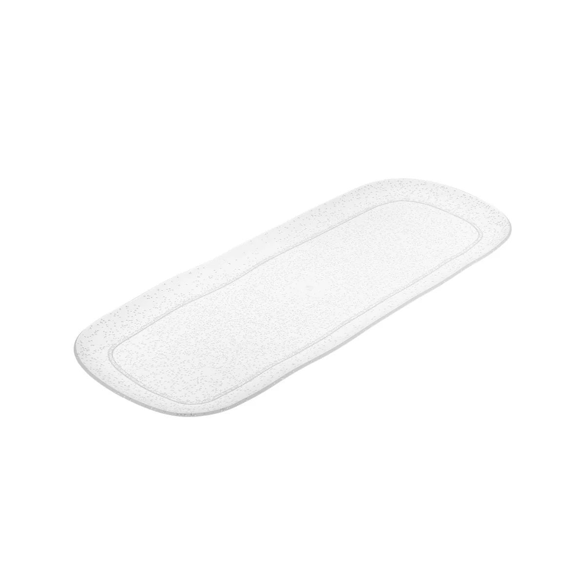 Large white Memento Synth rectangular tray in methacrylate 44x17 cm