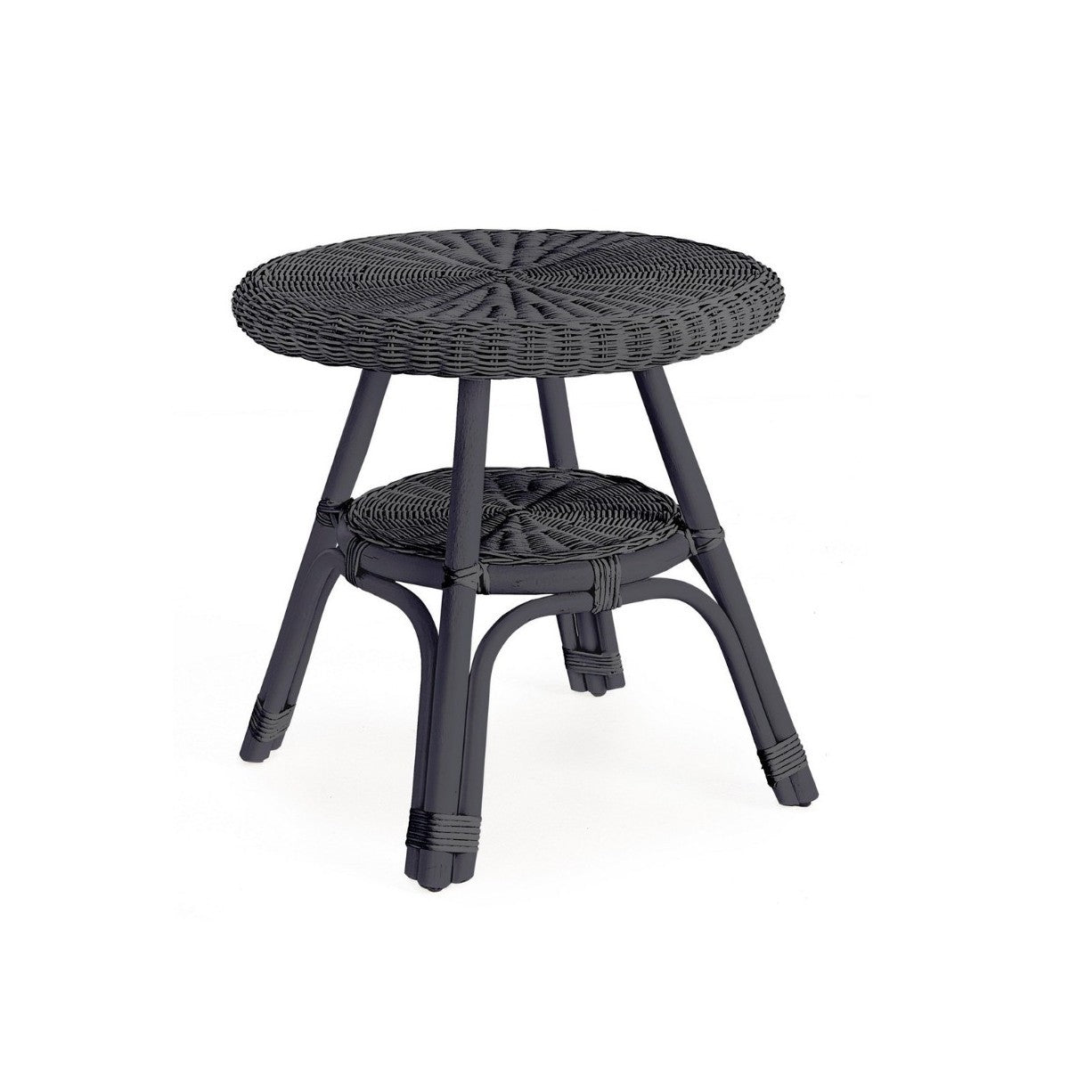 Bizzotto Allis Midnight Couchtisch aus Rattan mit Korbgeflecht Ø52x52h
