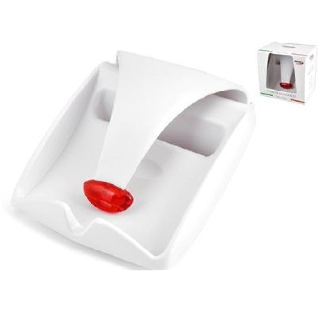 Servilletero de plástico Trendy blanco/rojo cm18x20 h11