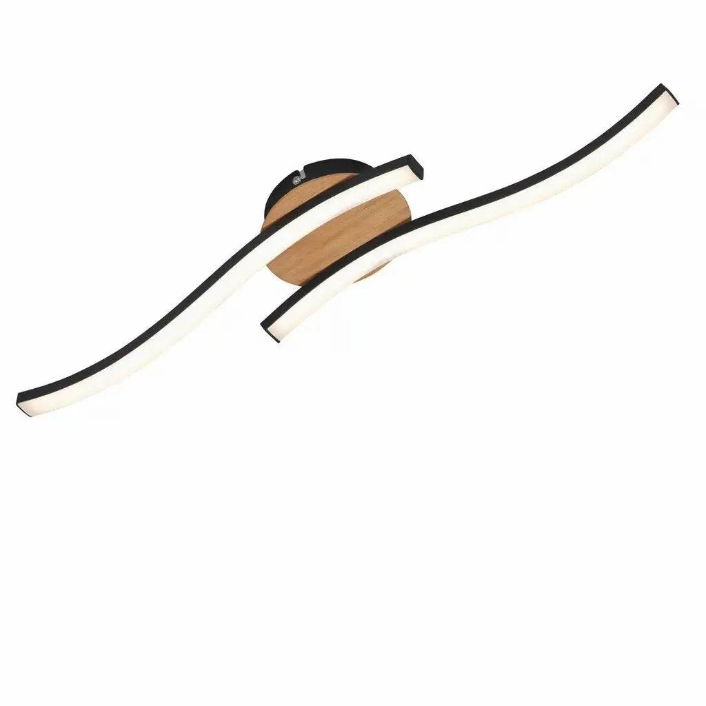 Plafón LED 55 cm 12w 960lm madera negra