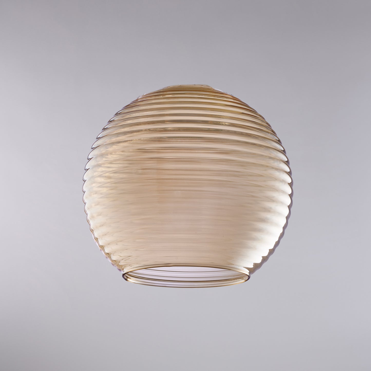 diffusore in vetro soffiato ambra con rigatura in rilievo H.18 - Ø20