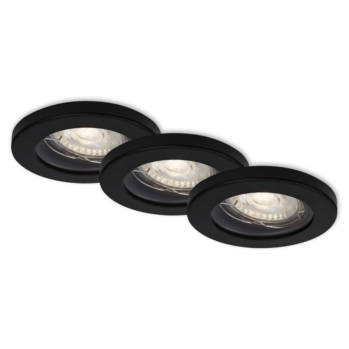Set mit 3 schwarzen 85-mm-Einbaustrahlern