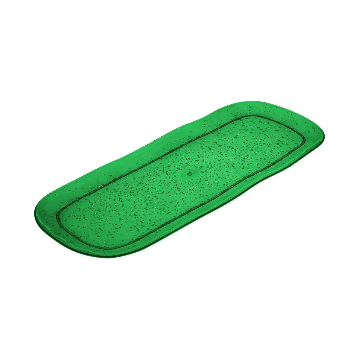 Large rectangular emerald Memento Synth tray in methacrylate 44x17 cm