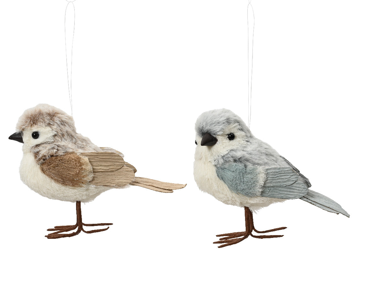 Polyester bird 7x14x11 cm assorted