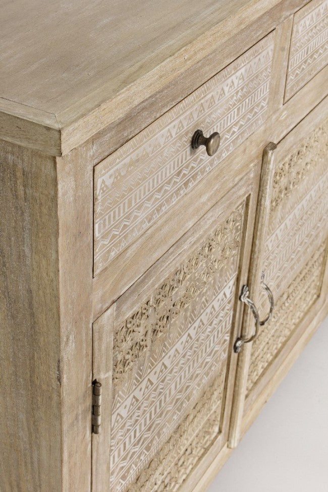 Credenza 3 ante e 3 cassetti in legno stile naturale
