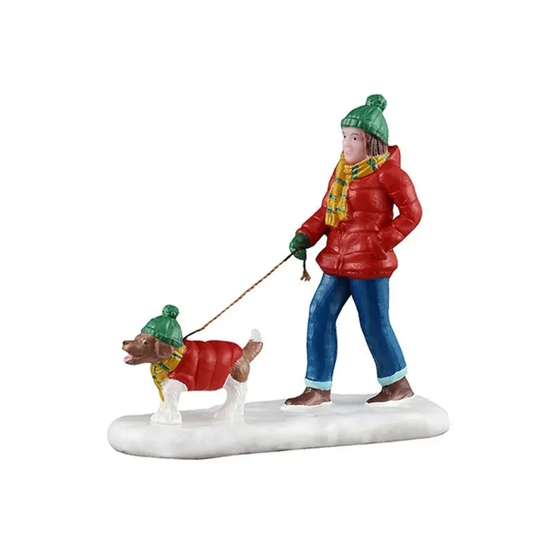 Statuetta Lemax A Snowy Walk passeggiata sulla neve 9,6 × 4 × H12,7 cm