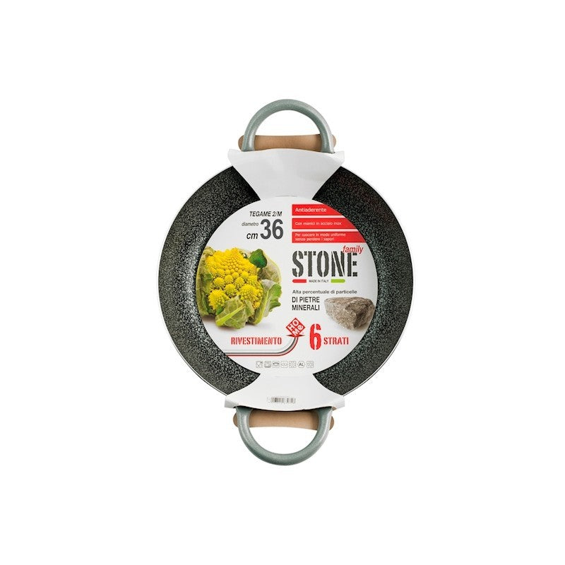Sartén Family Stone de aluminio antiadherente 2 asas Ø 36 cm