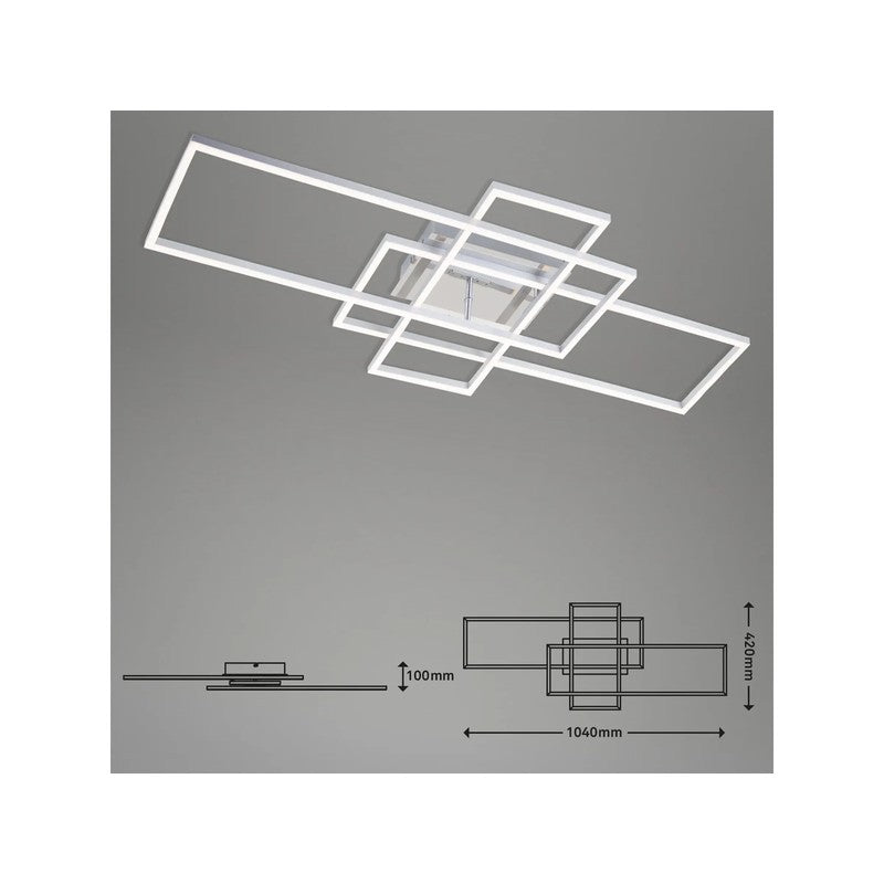 Briloner Deckenleuchte, CCT-LED, 104 cm, 2 x 19 W, 2500 lm, Chrom