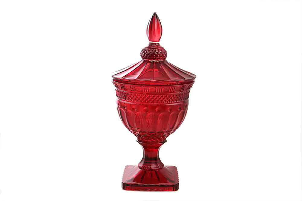 Potiche porta confetti 37,5 cm rossa