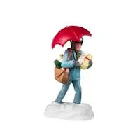 Statuetta Lemax postino con ombrello H8,4 cm