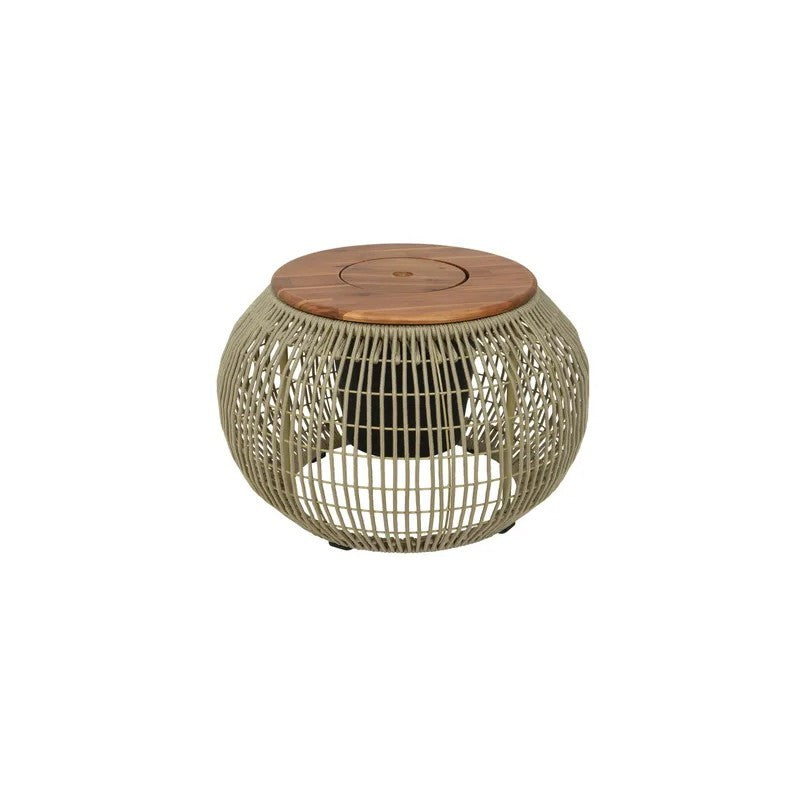 Tavolino multifunzione Seville in plastica beige Ø58 × H37 cm